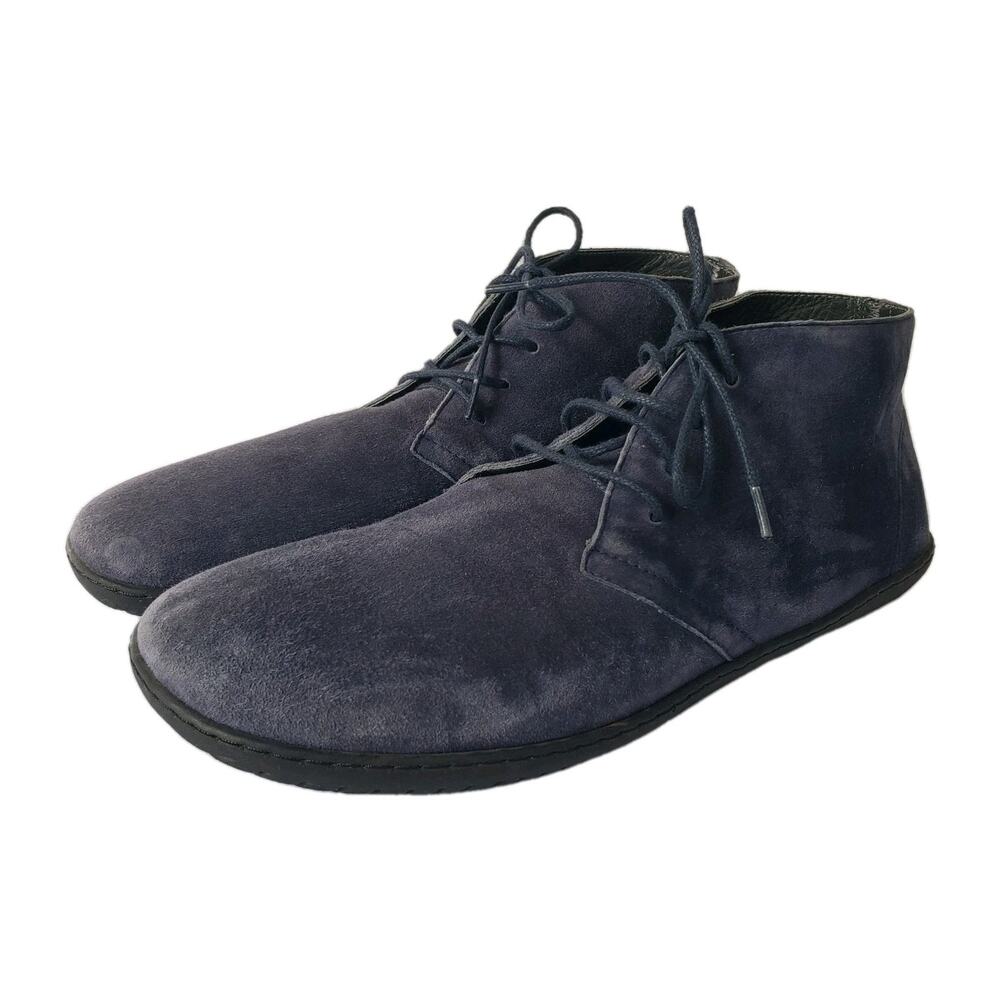 Groundies Milano Urban Barefoot Shoes Boots Size EU 45 US 12 Mens Blue Suede
